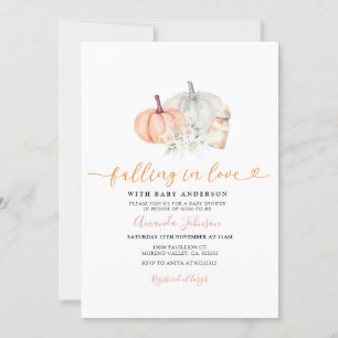 Verliefd worden Rustic Pumpkins Herfst Baby shower Kaart