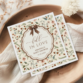 Verliefd worden Rustieke bloemige baby shower Servet