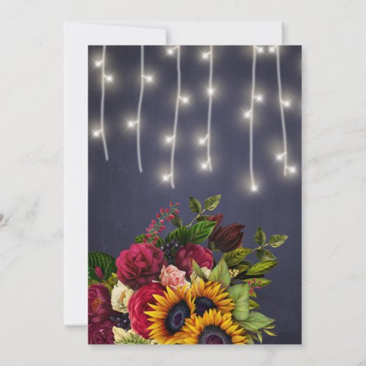 Verliefd worden rustieke chic bloem navy verloving kaart (Achterkant)