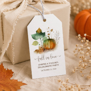 Verliefd Worden Rustieke Elegante Pompoen Cadeaulabel