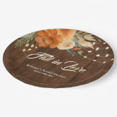 Verliefd worden Rustieke herfstbloemen Bruidsdouch Papieren Bordje (Gekanteld)