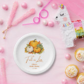 Verliefd worden Rustieke herfstpompen Bruidsdouche Papieren Bordje (Feest)