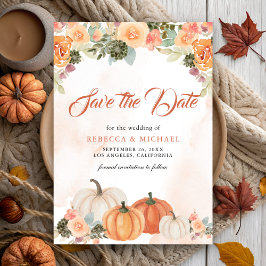 Verliefd Worden Rustieke Pompoen Bloemige Bruiloft Save The Date