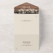 Verliefd worden Rustieke Slingerlichtjes Bloemige  All In One Uitnodiging (Buitenkant)