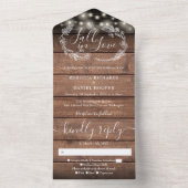 Verliefd worden Rustieke Slingerlichtjes Bloemige  All In One Uitnodiging (Binnen)