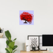Verliefd Worden Wervelt Wortels Puzzelstukken Rode Poster (Thuiskantoor)