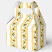 Verliefd worden zonnebloem gele streep bruidsmeisj bedankdoosjes (Achterkant)