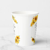 Verliefd worden Zonnebloem Herfst Bruidsfeest Papieren Bekers (Rechts)