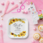 Verliefd worden Zonnebloem Herfst Bruidsfeest Papieren Bordje (Feest)