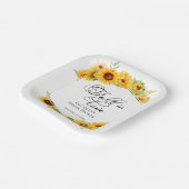 Verliefd worden Zonnebloem Herfst Bruidsfeest Papieren Bordje (Gebogen)