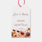 Verliefd zijn bordeauxrode dahlias bruidsfeest cad cadeaulabel (Voorkant)