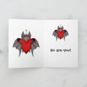 Verliefde grappige Gotische de knuppelKerstmis van Feestdagen Kaart (Binnen)