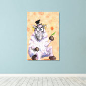 Verliefde Ram - Grappig Canvas Afdruk (Insitu (Houten vloer))