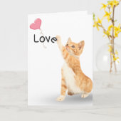 Verliefde Tabbykat met Hartballonkaart Kaart (Gele Bloem)