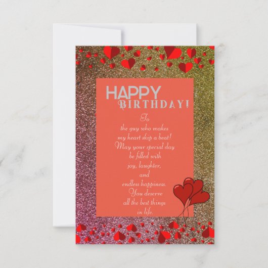 verliefde verjaardag kaart (Voorkant)