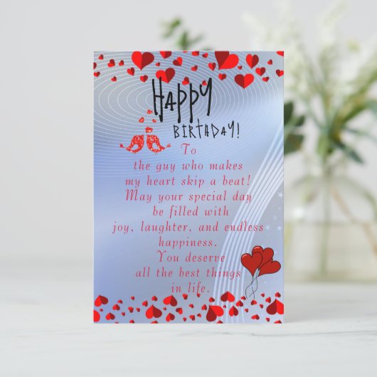 verliefde verjaardag kaart (Staand voorkant)