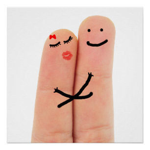 Verliefde vingers perfect poster