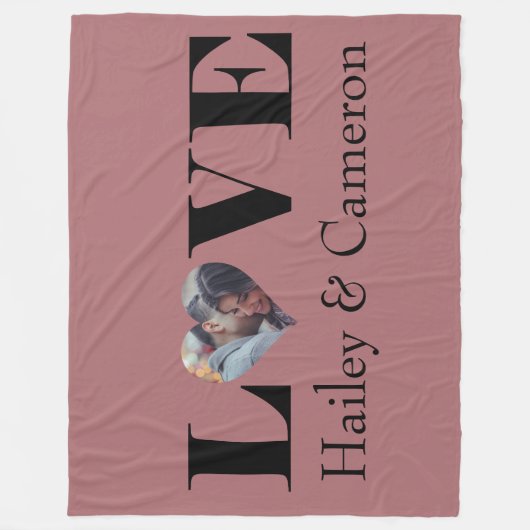 VERLIES Aangepaste foto op Blush Roos Fleece Deken (Voorkant)