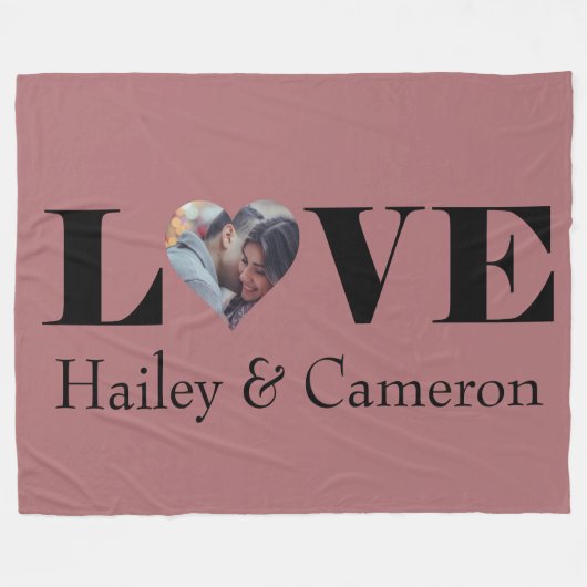 VERLIES Aangepaste foto op Blush Roos Fleece Deken (Voorkant (Horizontaal))