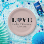 VERLIES Aangepaste foto op Stusty Pink Classic Rou Papieren Bordje (Feest)