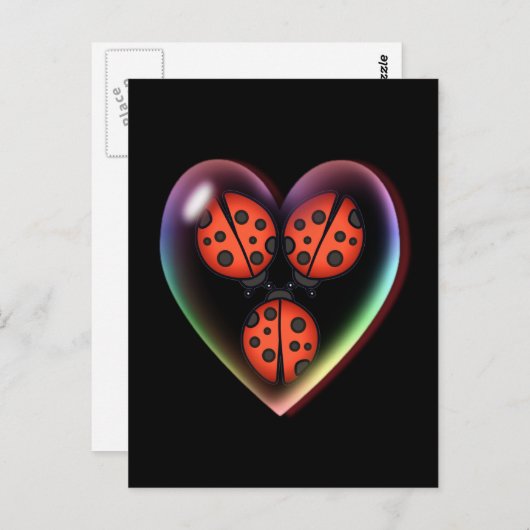 VERLIES BUG & HEART BUBBLE MET SHARON SHARPE BRIEFKAART (Voorkant / Achterkant)