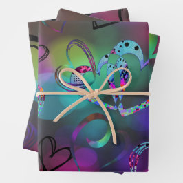 VERLIES Collage in Vette kleuren Inpakpapier Vel