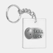 Verlies de vaardigheden van Win Luck Bowling Grey Sleutelhanger (Voorkant Links)