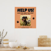 VERLIES DOG POSTER. HELP ONS! Poster bewerkbare ge (Keuken)