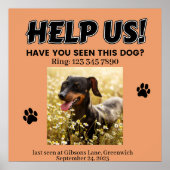 VERLIES DOG POSTER. HELP ONS! Poster bewerkbare ge (Voorkant)