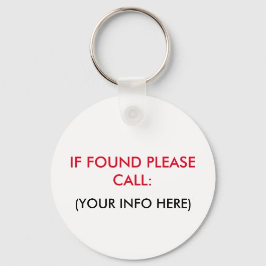 VERLIES EN GEVONDEN SLEUTELHANGER (Voorkant)