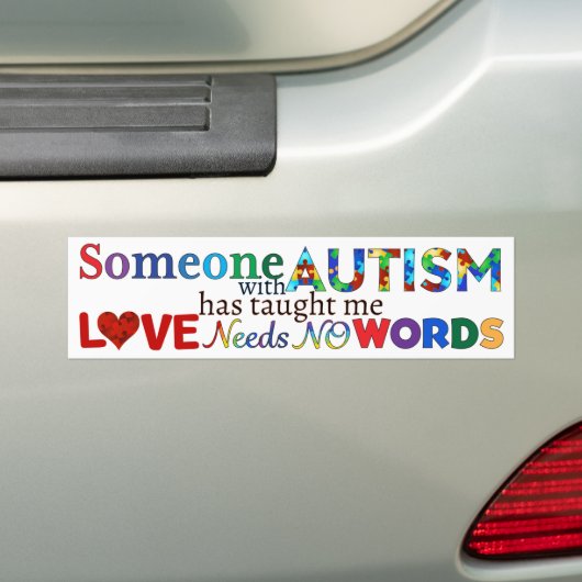 VERLIES GEEN WOORDEN AUTISME BUMPERSTICKER (Op auto)
