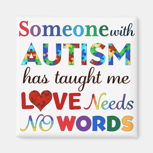 VERLIES GEEN WOORDEN AUTISME MAGNEET (Voorkant)