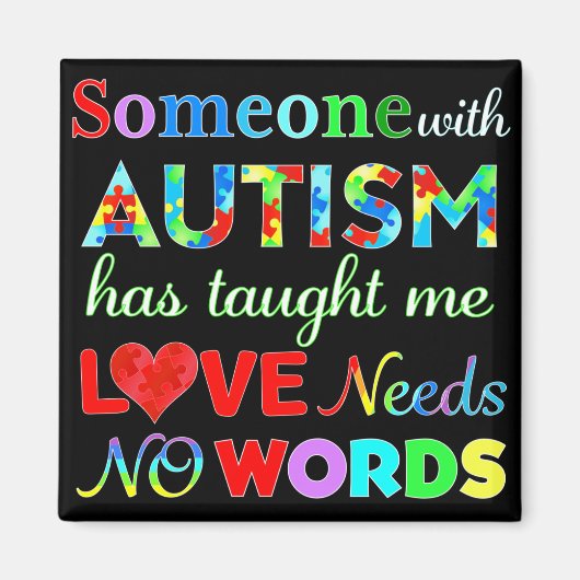 VERLIES GEEN WOORDEN AUTISME MAGNEET (Voorkant)