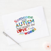 VERLIES GEEN WOORDEN AUTISME OVALE STICKER (Envelop)