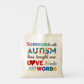 VERLIES GEEN WOORDEN AUTISME TOTE BAG (Achterkant)