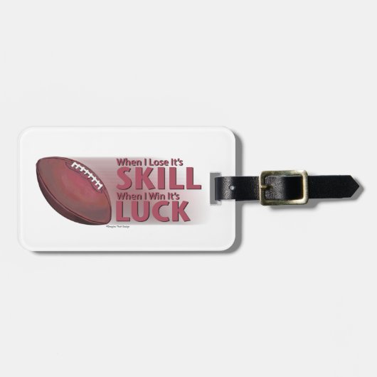 Verlies het Football van de Vaardigheid Win Luck Bagagelabel (Voorkant horizontaal)