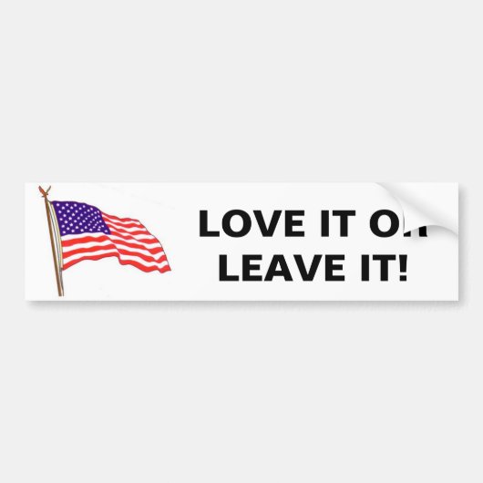 VERLIES HET OF VERLAAT HET (MERICA) BUMPERSTICKER (Voorkant)