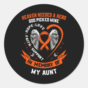 Verlies in het geheugen van mijn tante Leukemia Aw Ronde Sticker
