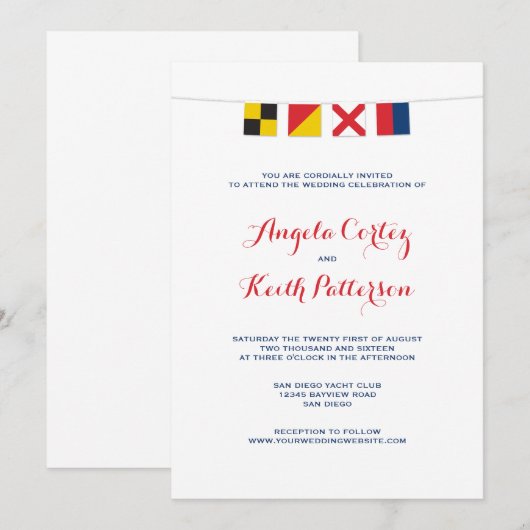 VERLIES IN kleurrijke Nautical Signal-vlaggen Kaart (Voorkant / Achterkant)