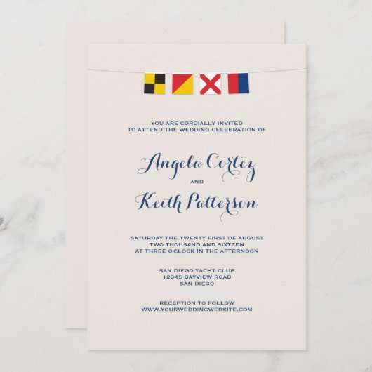 VERLIES IN kleurrijke Nautical Signal-vlaggen Kaart (Voorkant / Achterkant)