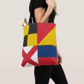 VERLIES IN kleurrijke Nautical Signal-vlaggen Tote Bag (Dichtbij)
