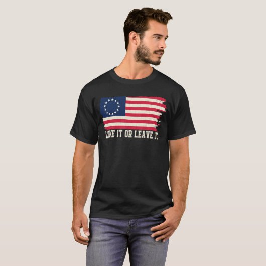 VERLIES IT OF VERLAAT IT-RUSTIGE BEZIG OVER Vlag T-shirt (Voorkant volledig)