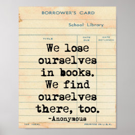 Verlies jezelf in Boeken citeert de muur Kunst Poster