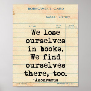 Verlies jezelf in Boeken citeert de muur Kunst Poster