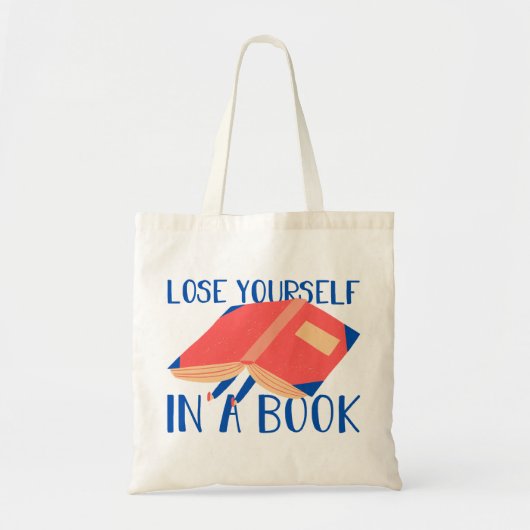 Verlies jezelf in een boek Typografie Tote Bag (Voorkant)