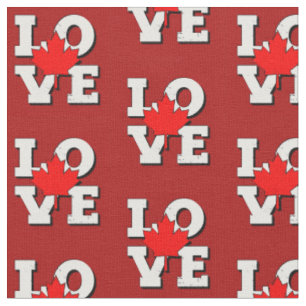 VERLIES Maple Leaf Canada White op Red Stof
