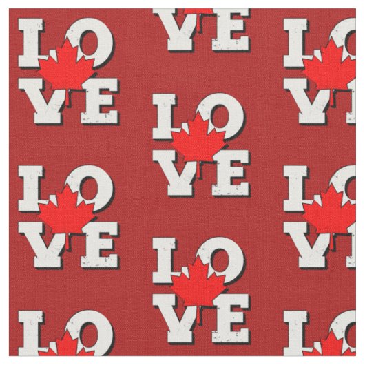 VERLIES Maple Leaf Canada White op Red Stof (Close Up)