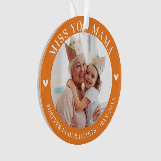 Verlies Memorial Keepsake Foto Modern Ornament (voorkant)