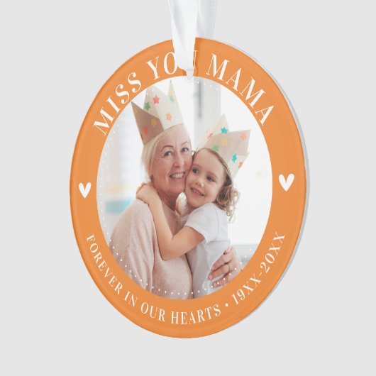 Verlies Memorial Keepsake Foto Modern Ornament (voorkant)