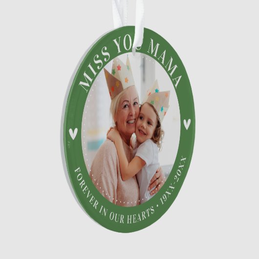 Verlies Memorial Keepsake Foto Modern Ornament (voorkant)